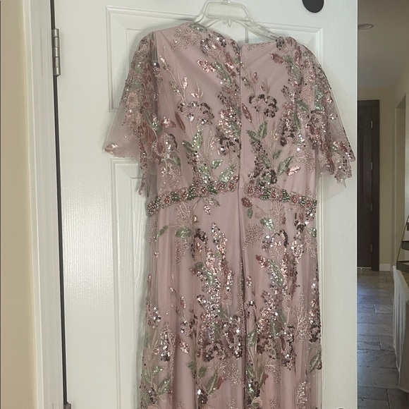 Mac Duggal Pink Floral Sequin Maxi Dress - Picture 12 of 17